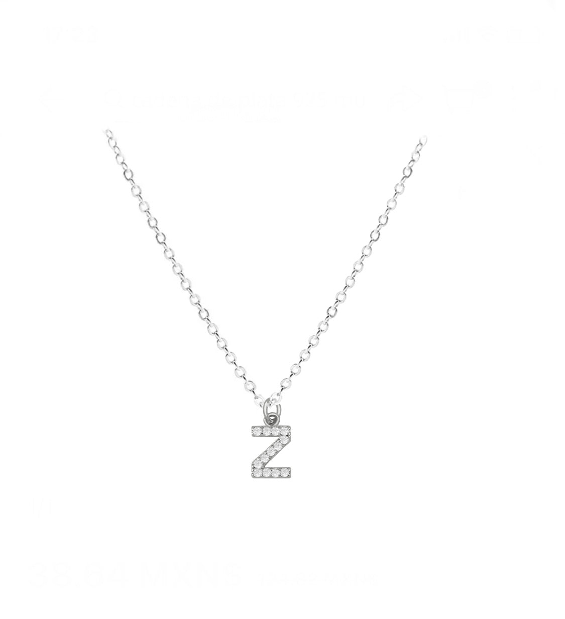 COLLAR INICIAL ZIRCONIAS PLATEADO