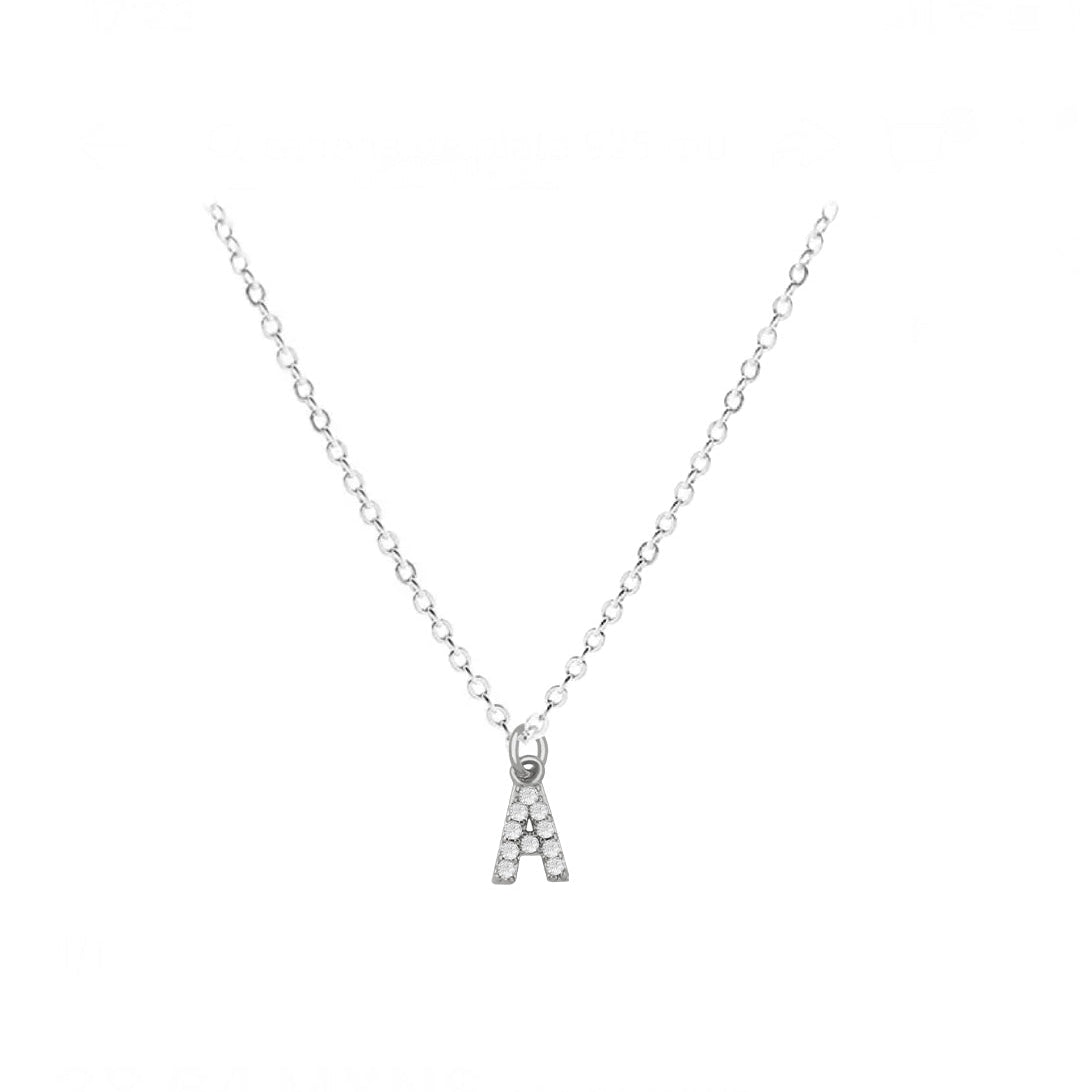 COLLAR INICIAL ZIRCONIAS PLATEADO