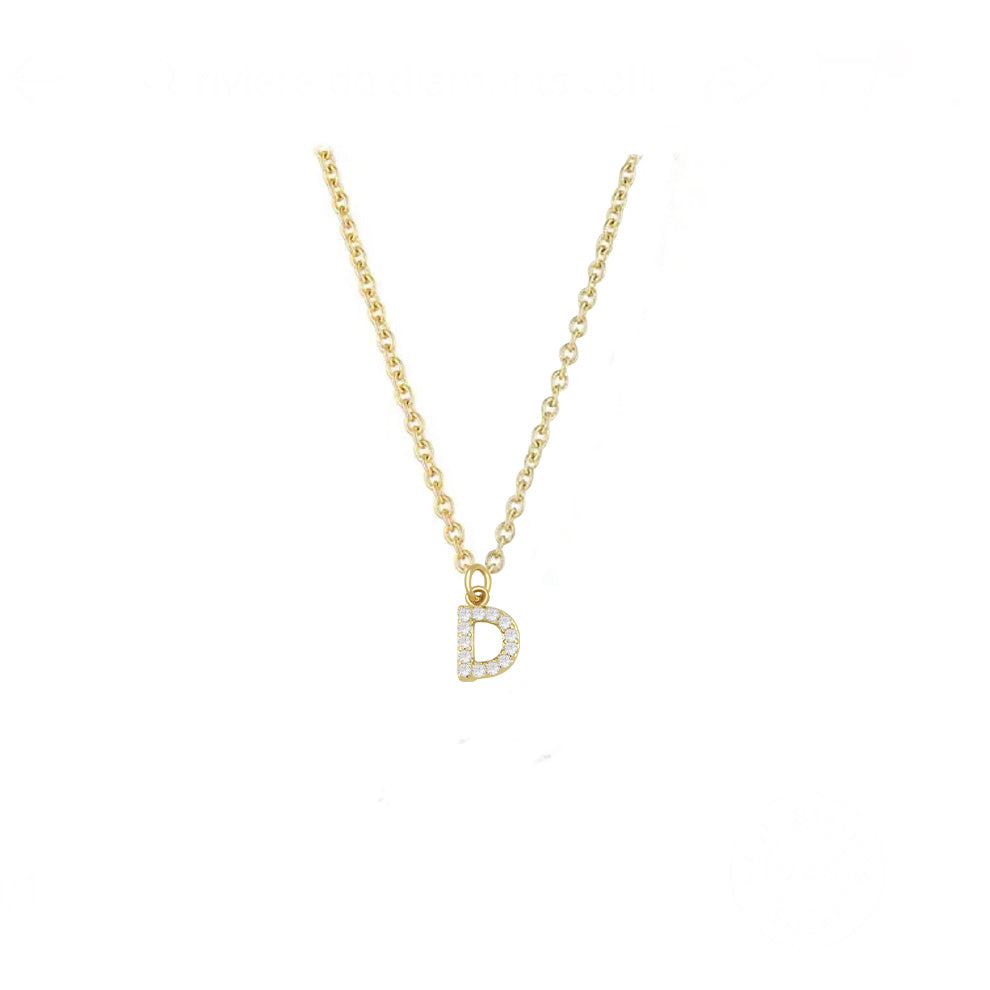 COLLAR INICIAL ZIRCONIAS DORADO