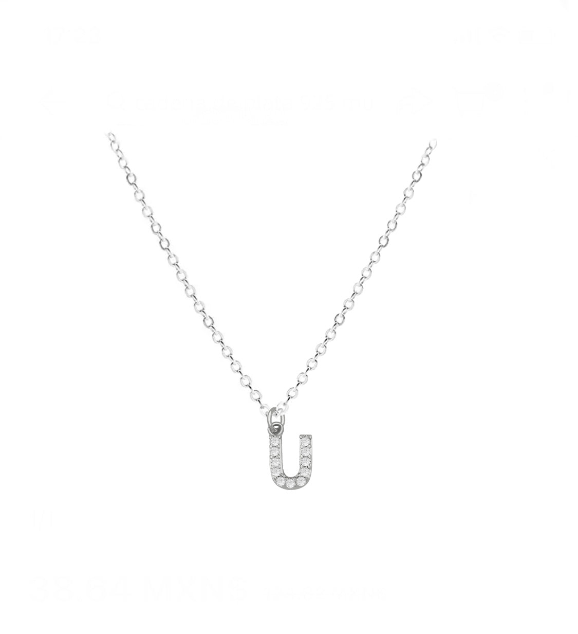 COLLAR INICIAL ZIRCONIAS PLATEADO