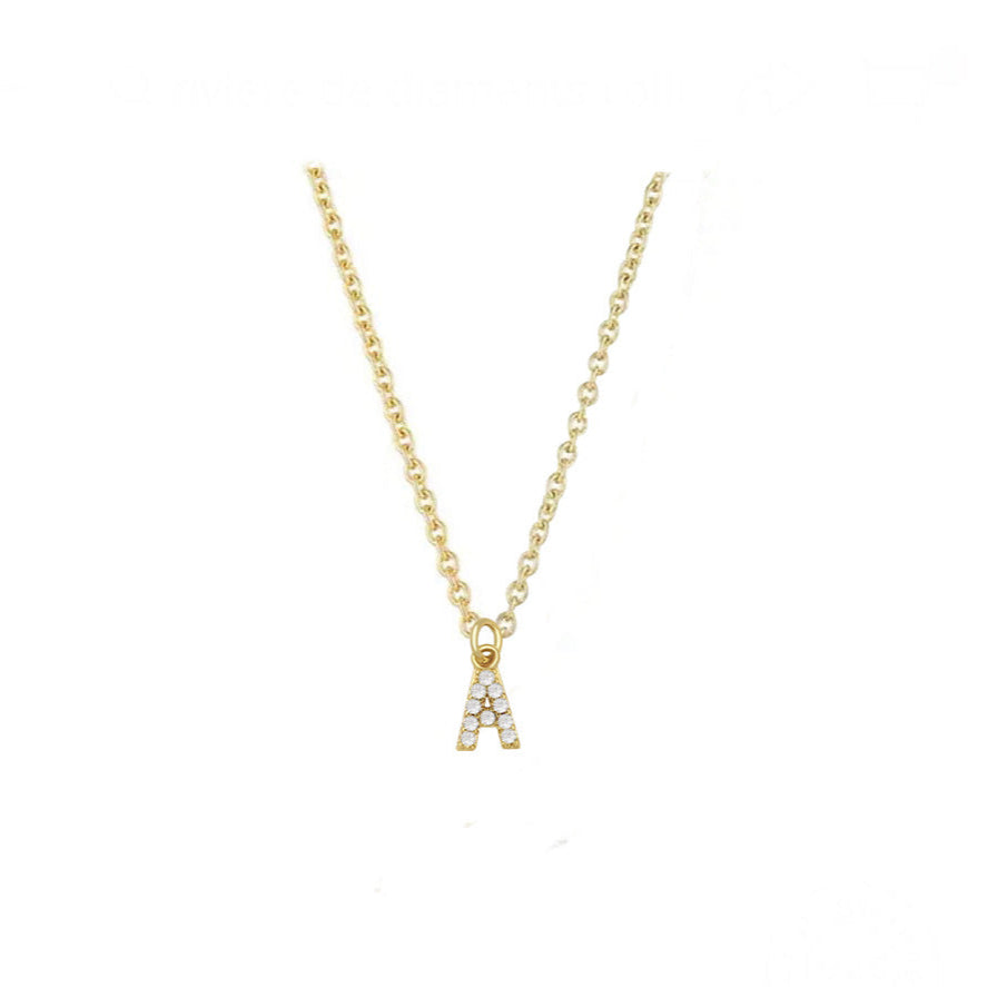 COLLAR INICIAL ZIRCONIAS DORADO