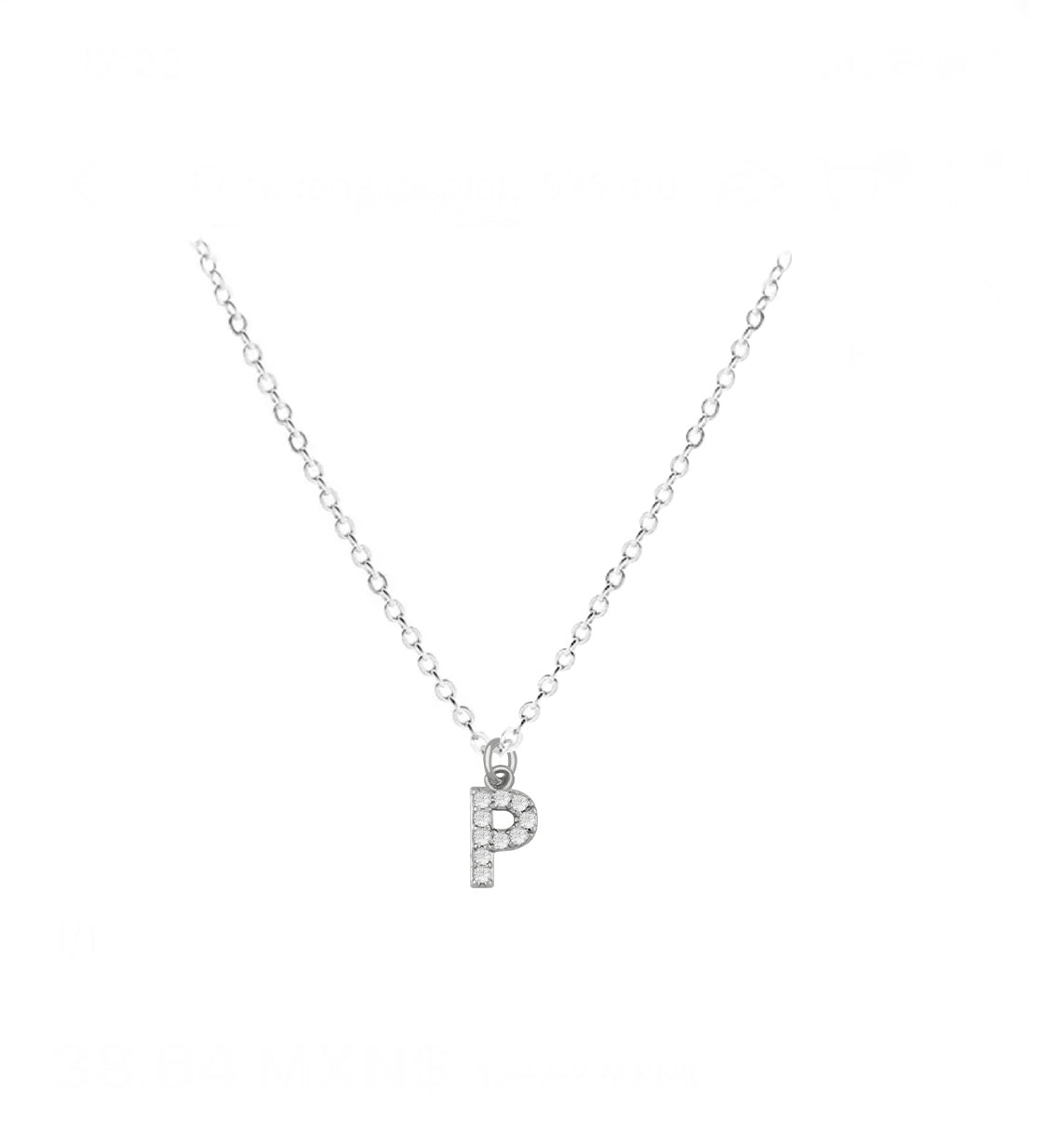 COLLAR INICIAL ZIRCONIAS PLATEADO