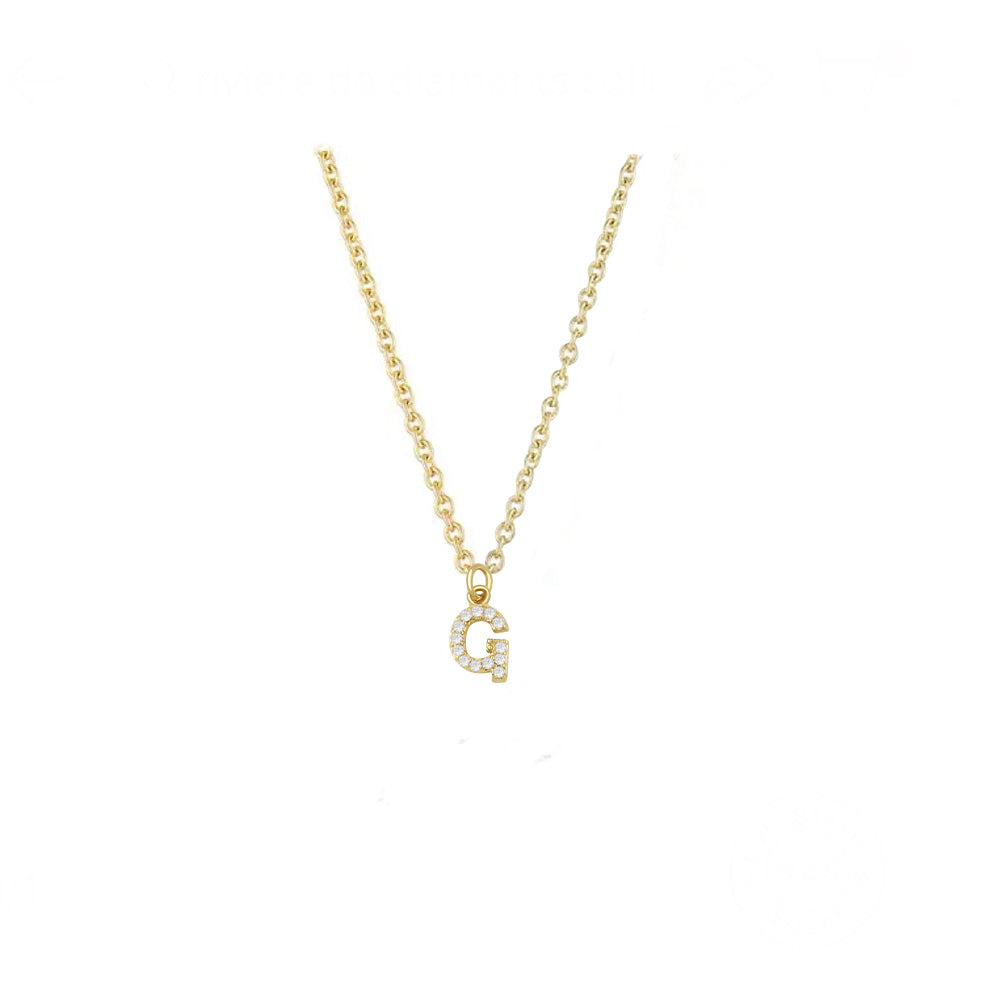 COLLAR INICIAL ZIRCONIAS DORADO