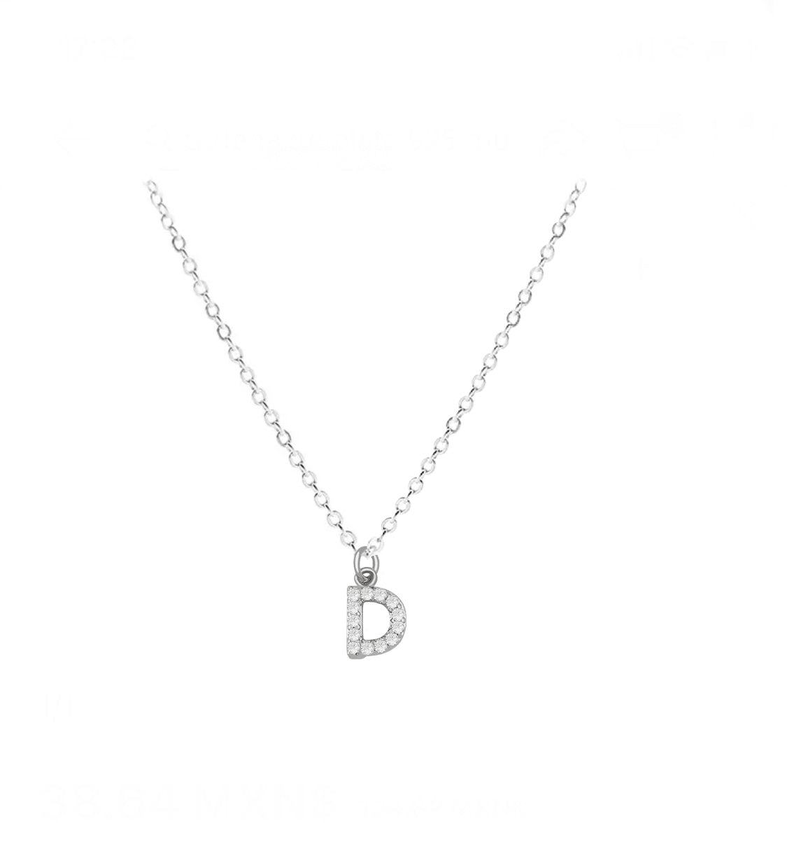 COLLAR INICIAL ZIRCONIAS PLATEADO