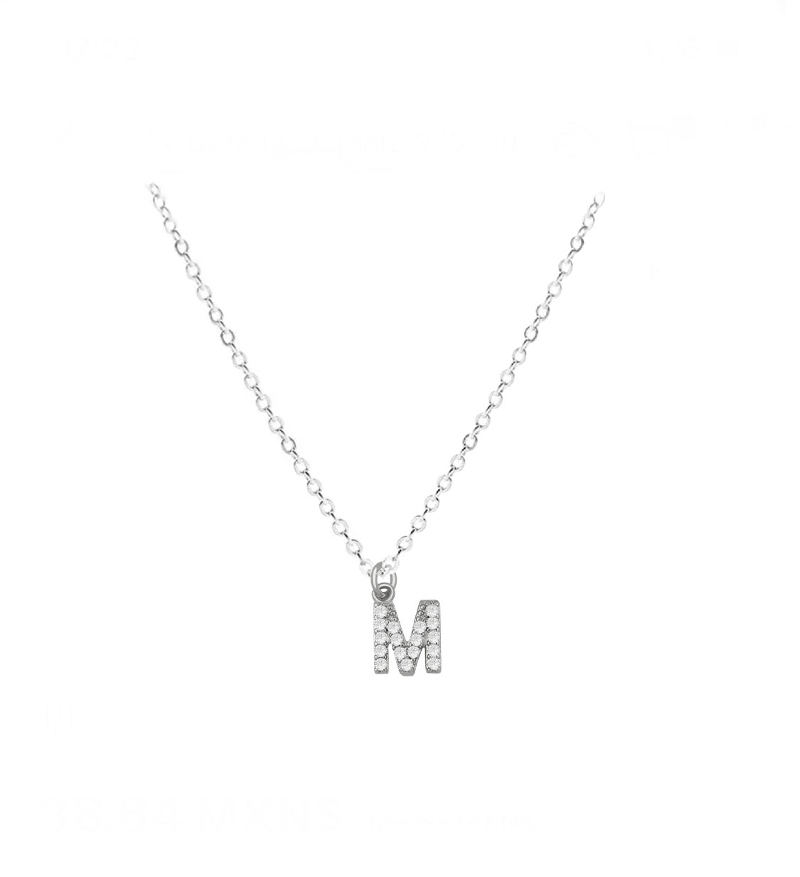 COLLAR INICIAL ZIRCONIAS PLATEADO