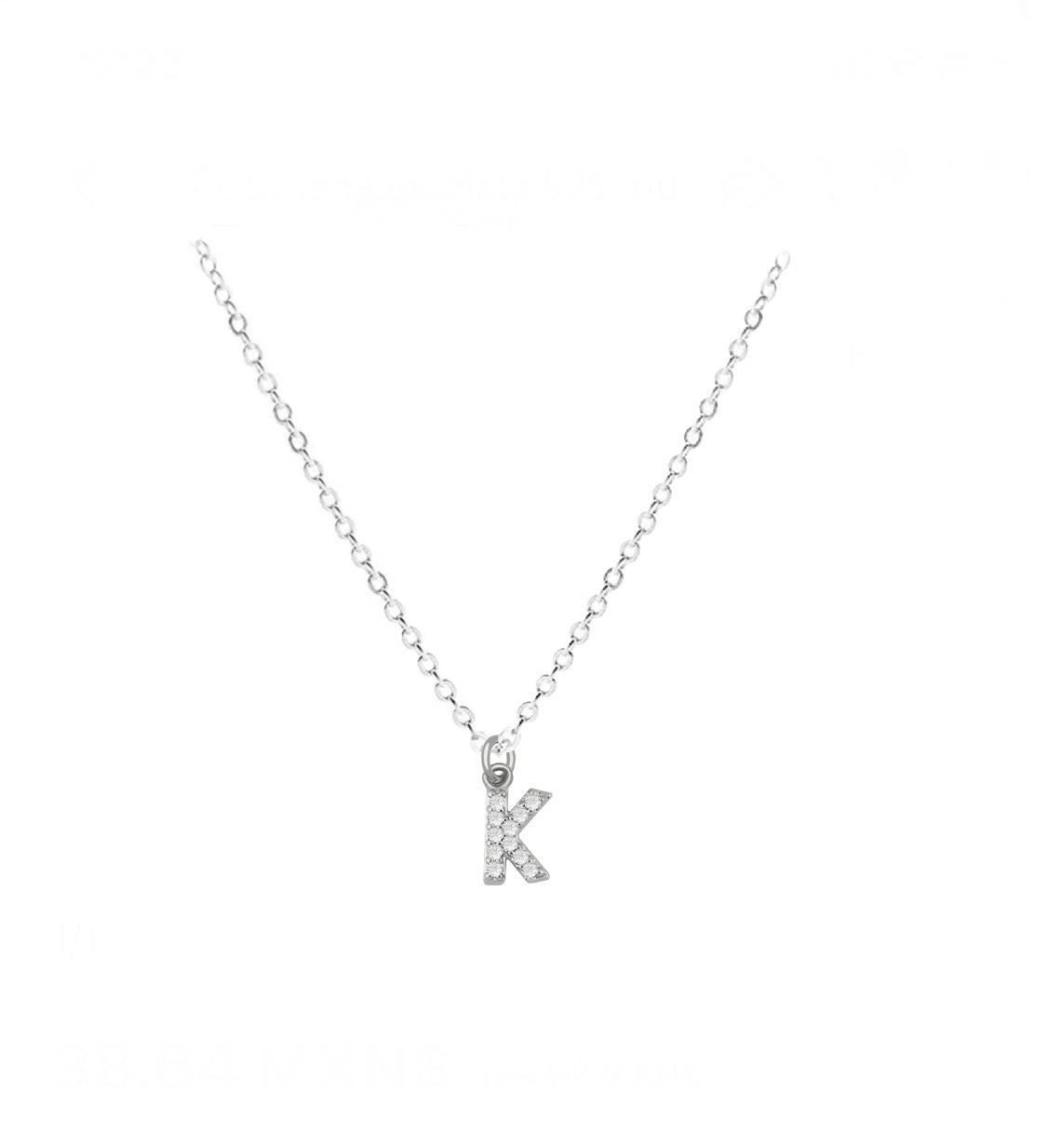 COLLAR INICIAL ZIRCONIAS PLATEADO