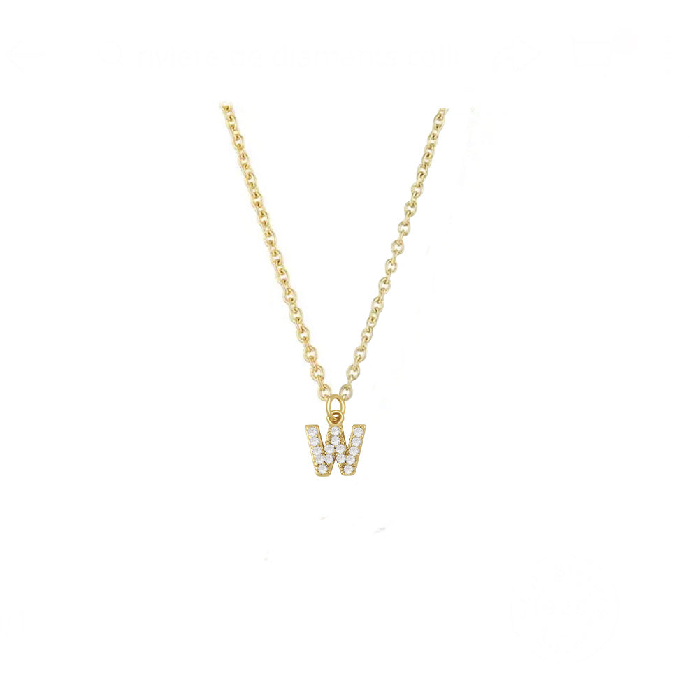 COLLAR INICIAL ZIRCONIAS DORADO
