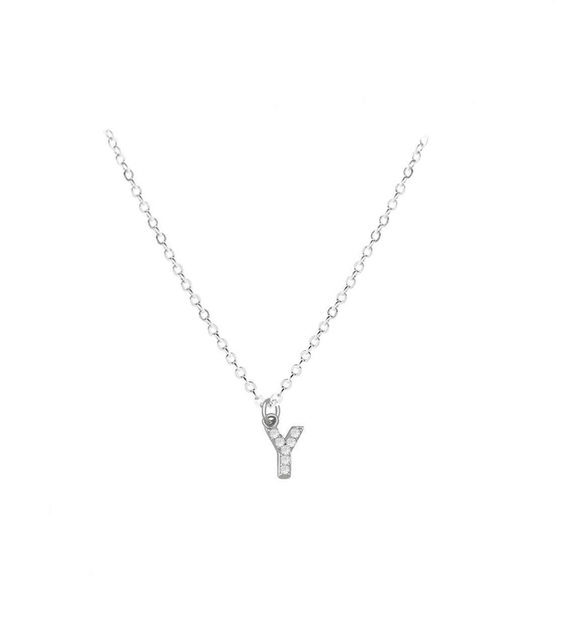 COLLAR INICIAL ZIRCONIAS PLATEADO