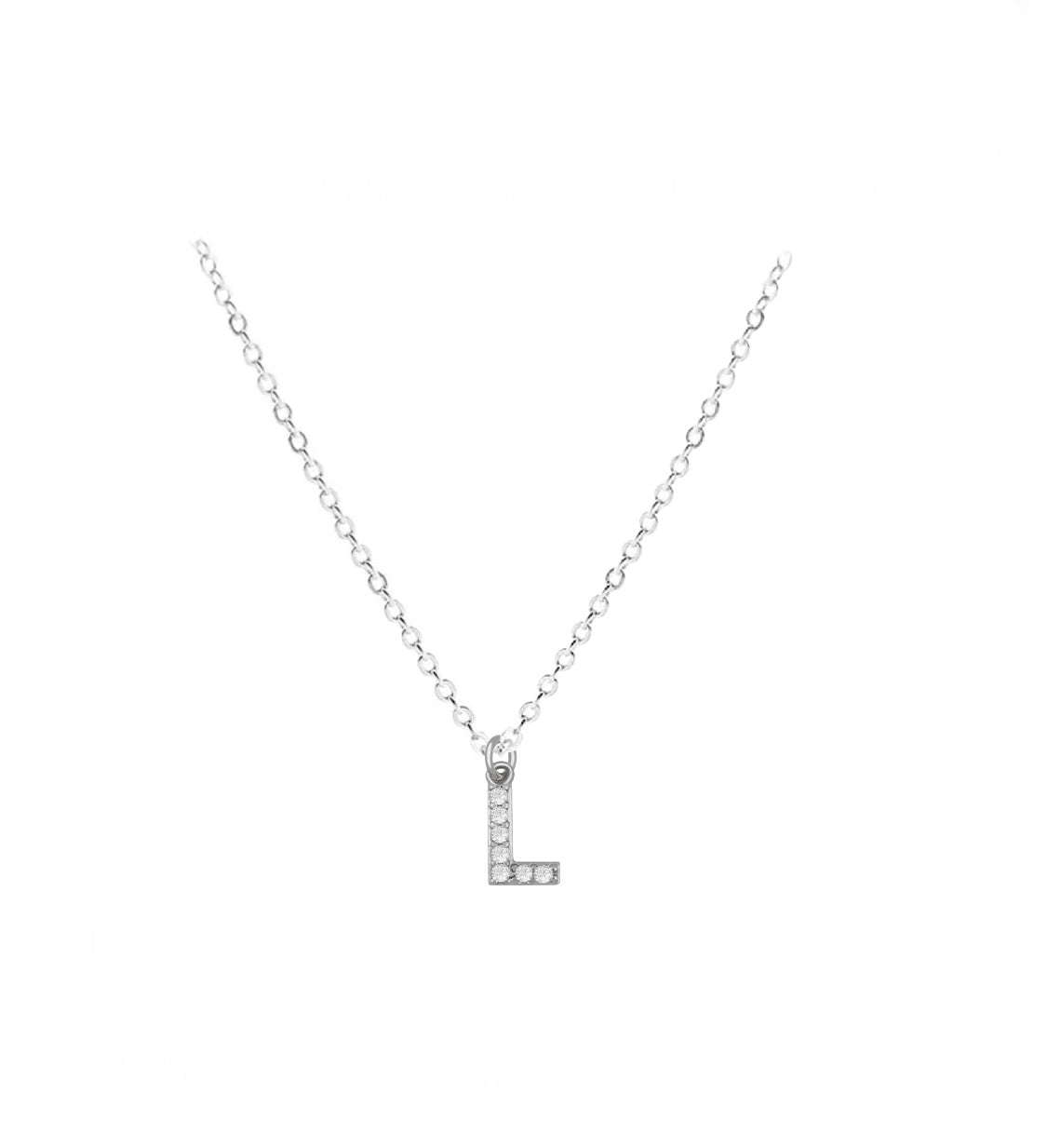 COLLAR INICIAL ZIRCONIAS PLATEADO