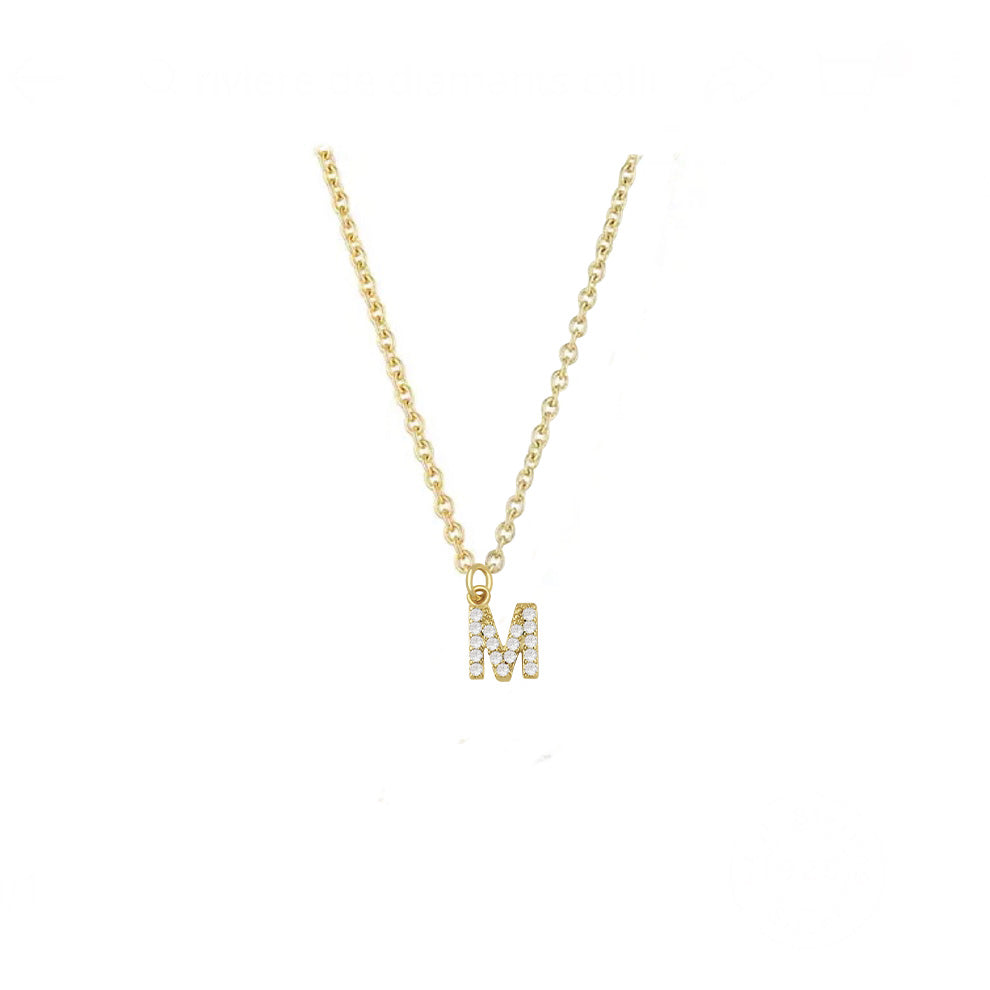 COLLAR INICIAL ZIRCONIAS DORADO