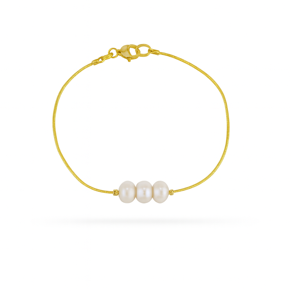 PULSERA TRES PERLAS ACERO