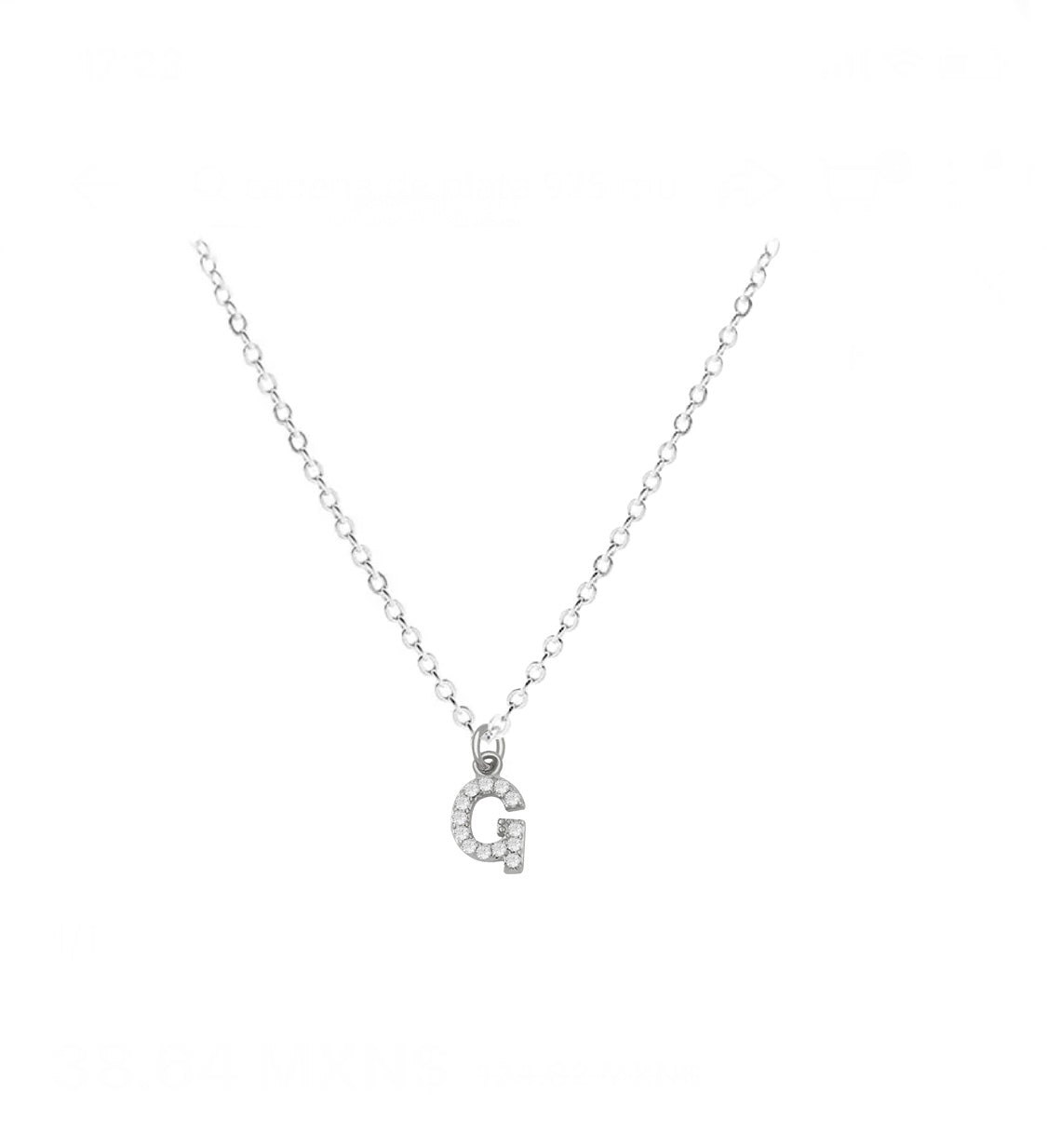 COLLAR INICIAL ZIRCONIAS PLATEADO