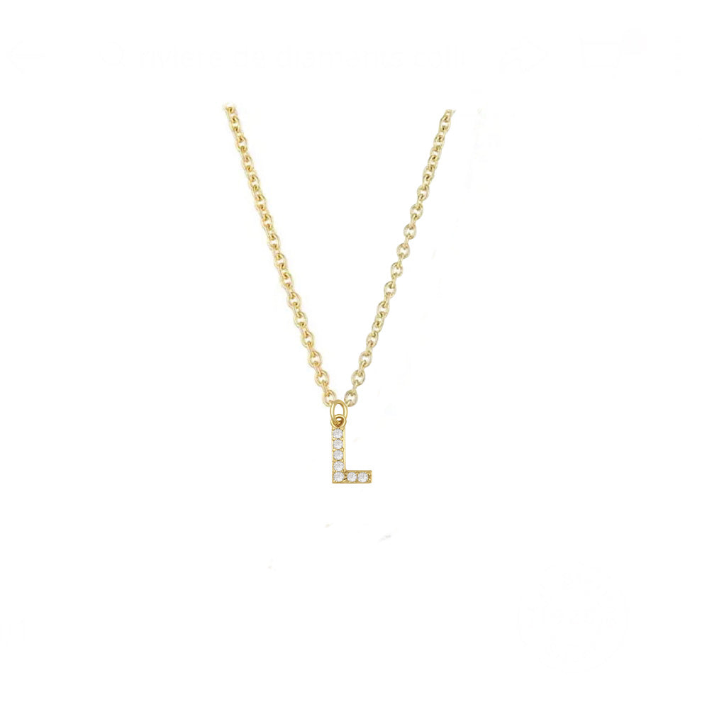 COLLAR INICIAL ZIRCONIAS DORADO