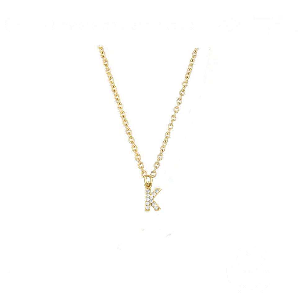 COLLAR INICIAL ZIRCONIAS DORADO