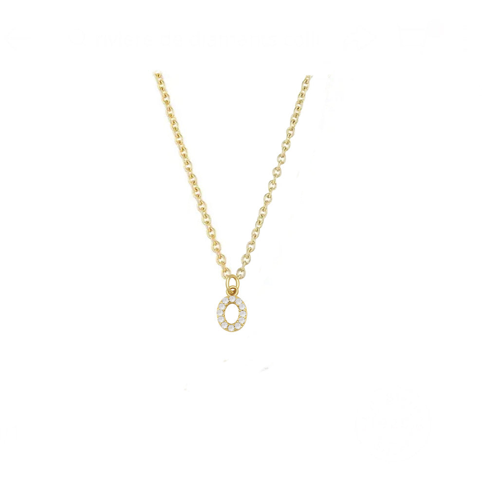 COLLAR INICIAL ZIRCONIAS DORADO