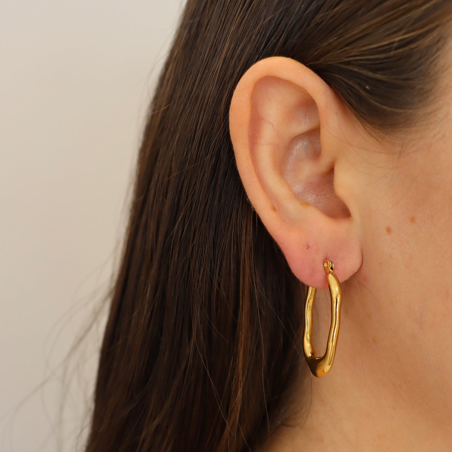 ARETES ACERO DORADO IRREGULARES