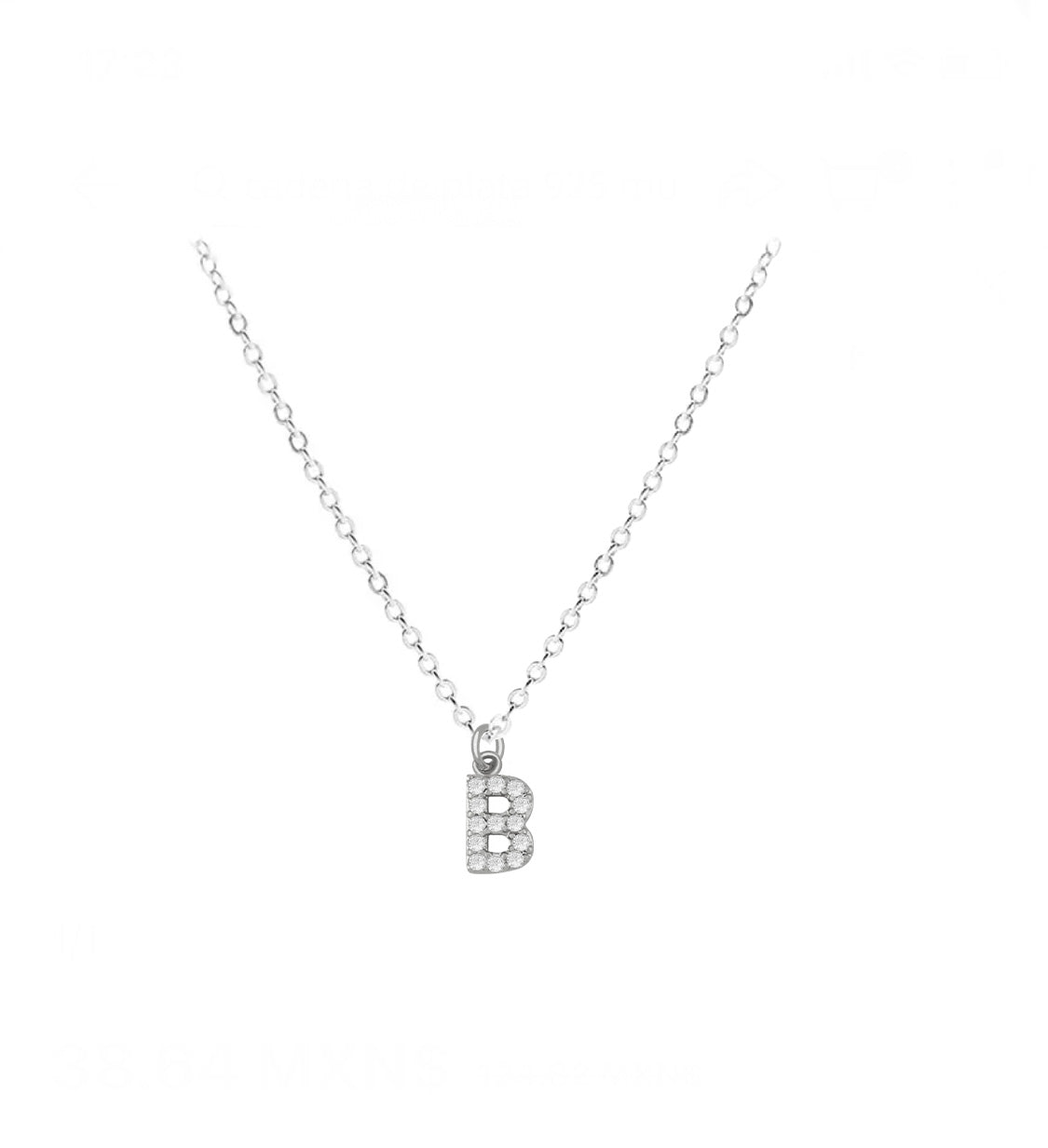 COLLAR INICIAL ZIRCONIAS PLATEADO