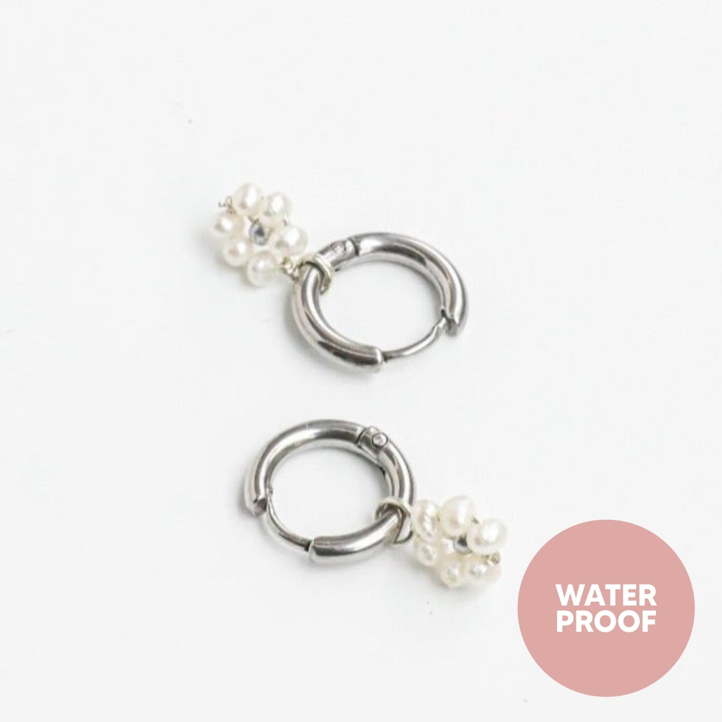 MINI HOOPS BLOOM BLANC PLATEADOS