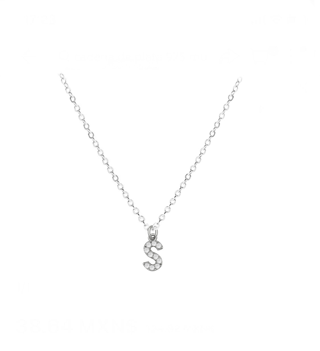COLLAR INICIAL ZIRCONIAS PLATEADO