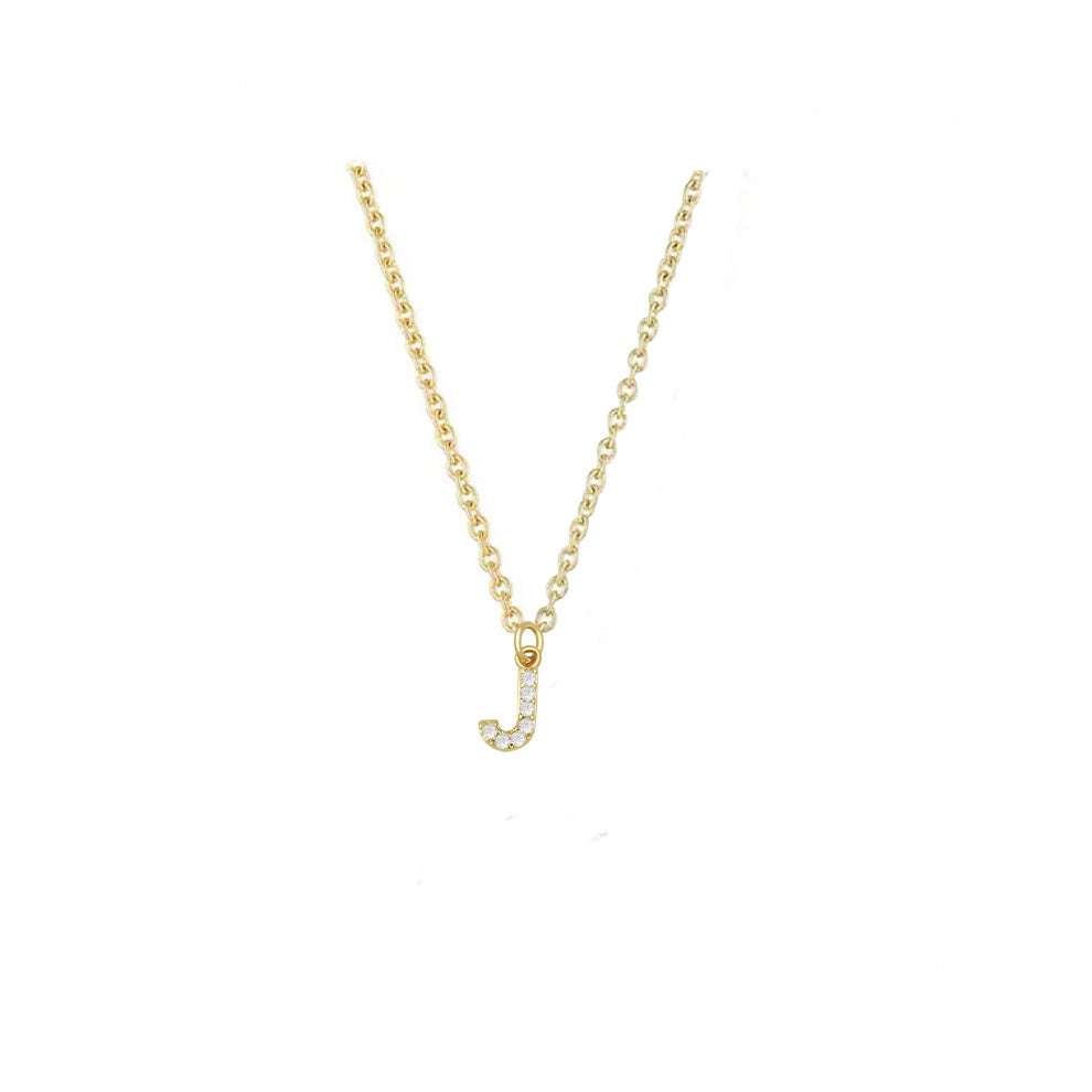 COLLAR INICIAL ZIRCONIAS DORADO