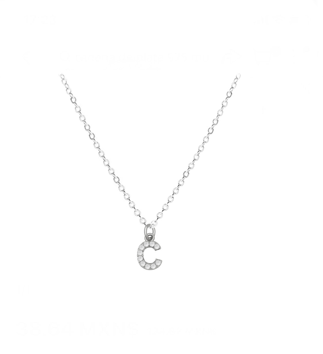 COLLAR INICIAL ZIRCONIAS PLATEADO