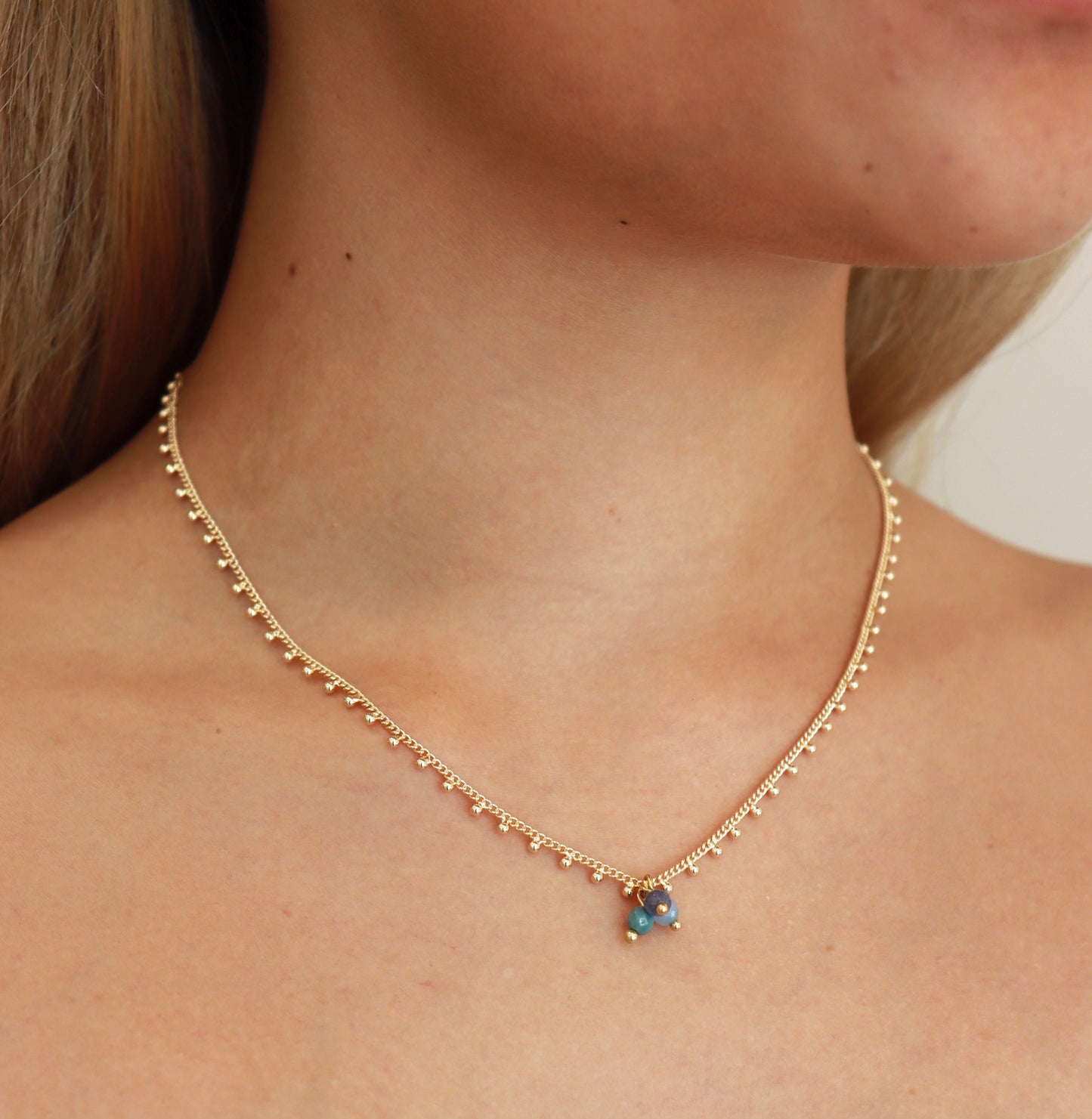 COLLAR SUMMER DOTS BLEU