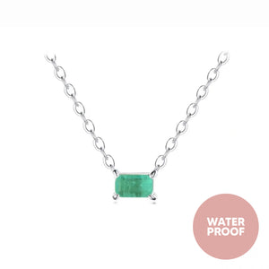 COLLAR PLATA TURMALINA RECTANGULAR