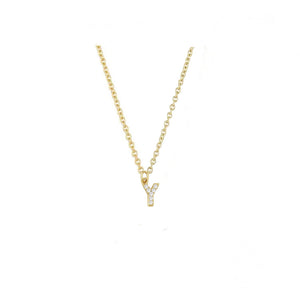 COLLAR INICIAL ZIRCONIAS DORADO