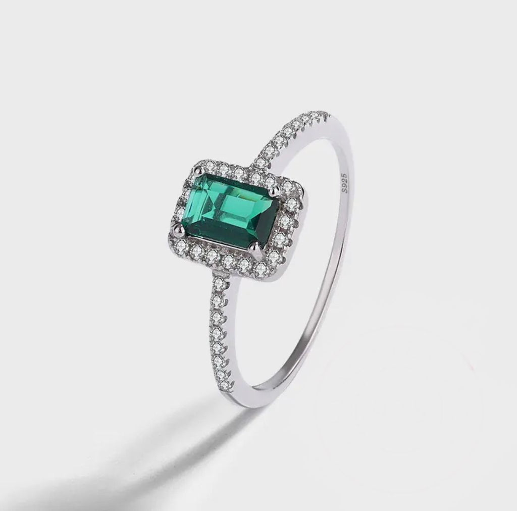 ANILLO PLATA PIEDRA VERDE