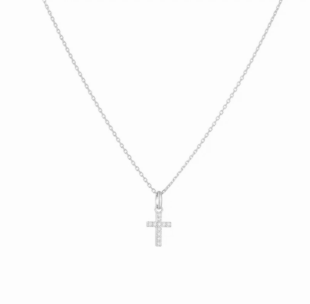 COLLAR PLATA CRUZ PLATEADO