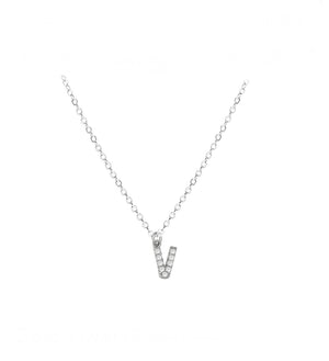 COLLAR INICIAL ZIRCONIAS PLATEADO