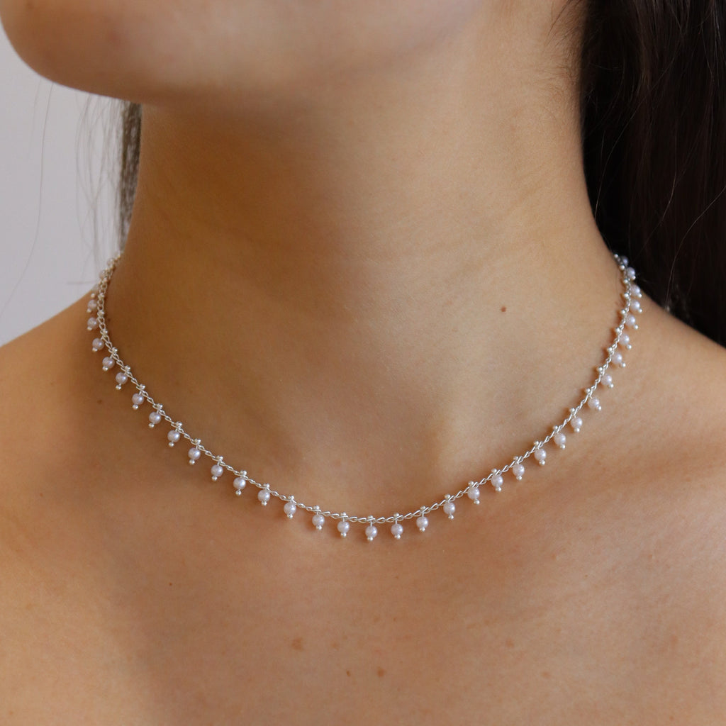 CHOKER PERLITAS PLATEADO