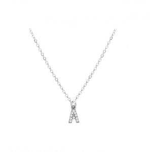 COLLAR INICIAL ZIRCONIAS PLATEADO