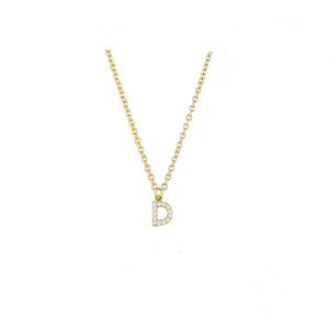 COLLAR INICIAL ZIRCONIAS DORADO