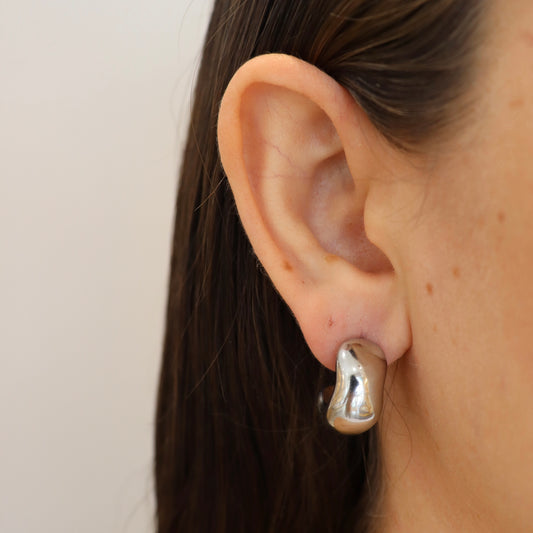 ARETES ACERO PLATEADO CHUNKY