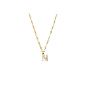 COLLAR INICIAL ZIRCONIAS DORADO