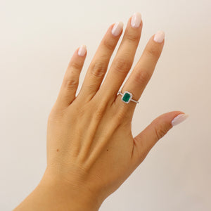 ANILLO PLATA PIEDRA VERDE