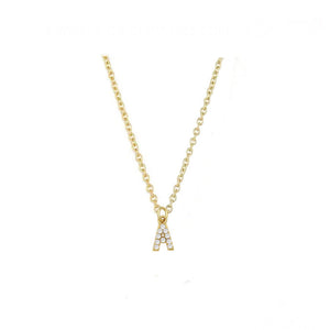 COLLAR INICIAL ZIRCONIAS DORADO