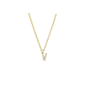 COLLAR INICIAL ZIRCONIAS DORADO