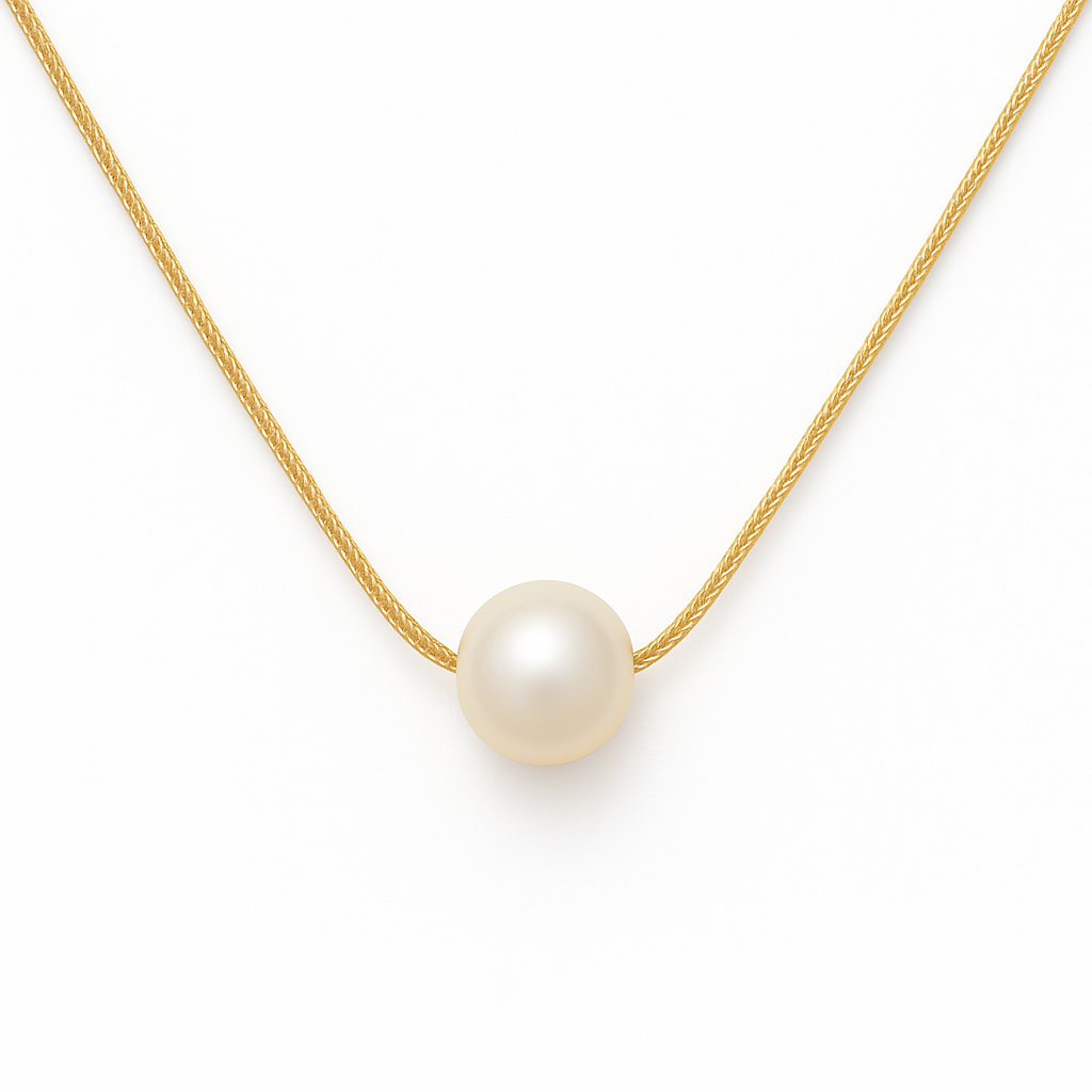 COLLAR PERLA PERFORADA DORADA