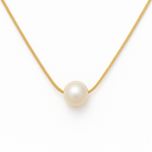 COLLAR PERLA PERFORADA DORADA