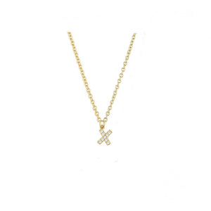 COLLAR INICIAL ZIRCONIAS DORADO