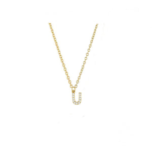 COLLAR INICIAL ZIRCONIAS DORADO