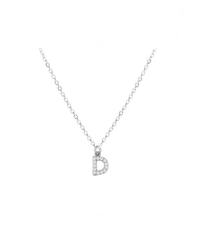 COLLAR INICIAL ZIRCONIAS PLATEADO