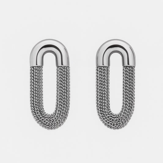 ARETES ACERO PLATEADO CADENAS