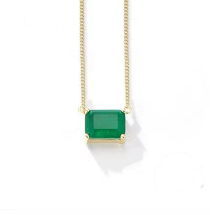 COLLAR PLATA PIEDRA VERDE