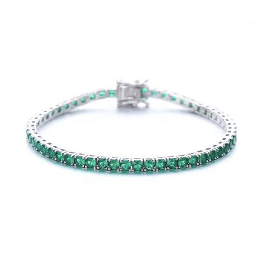 PULSERA TENIS ZIRCONIAS VERDE