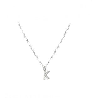 COLLAR INICIAL ZIRCONIAS PLATEADO