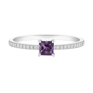 ANILLO PLATA PIEDRA MORADA