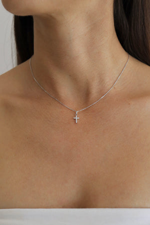 COLLAR PLATA CRUZ PLATEADO